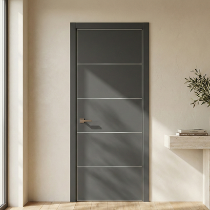 Ușă de interior PL-02 – design modern cu inserții metalice