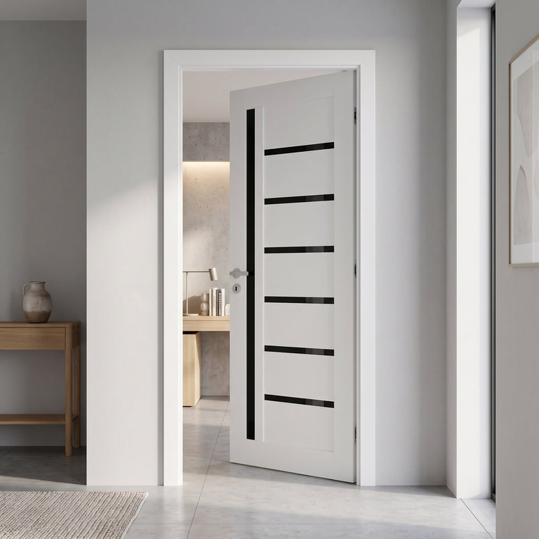 Ușă de interior ML-16 – sticlă neagră, design modern
