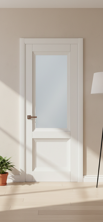 Ușă de interior ML-717 – Eleganță clasică cu sticlă satinată