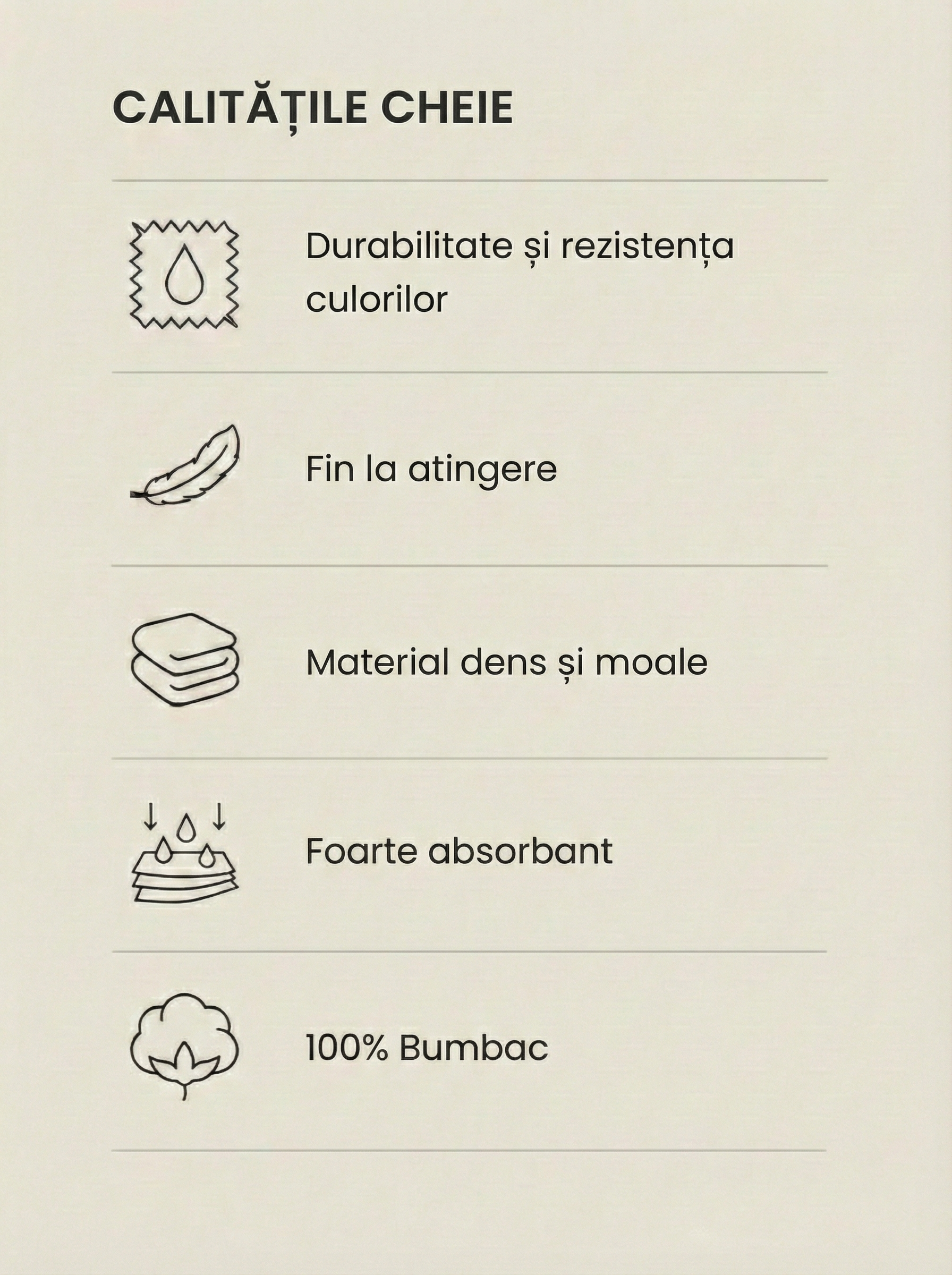 Set prosoape premium 4 piese, baie + mâini, 100% bumbac, mustar