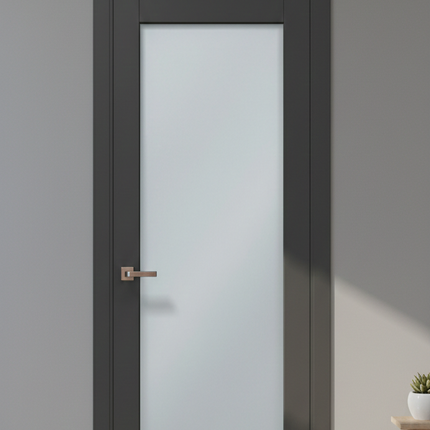 Ușă de interior ML-00 cu sticlă mată satinată