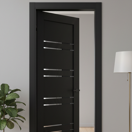 Ușă de interior T-01 cu inserții din sticlă – Design modern