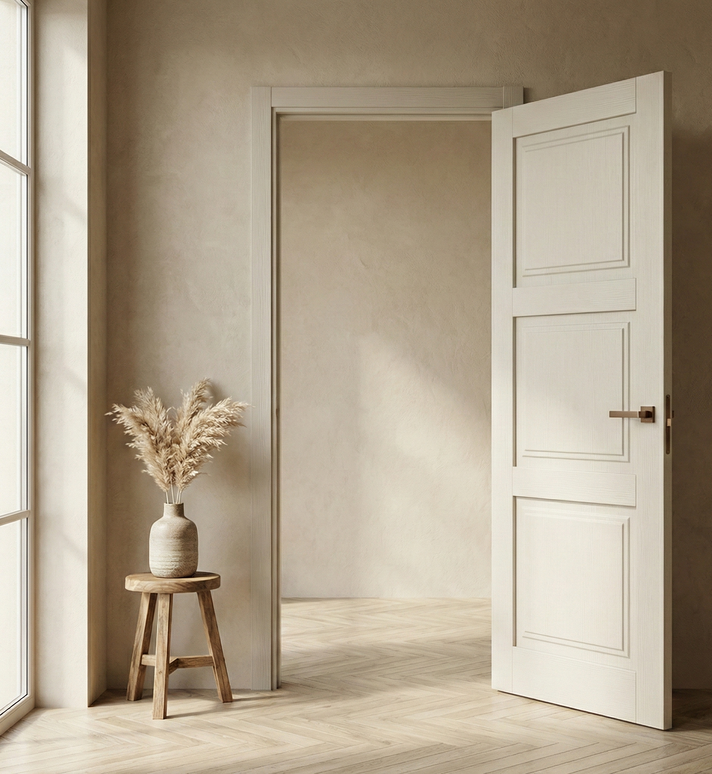 Ușă de interior ML-06 cu 3 panouri frezate, design clasic reinterpretat
