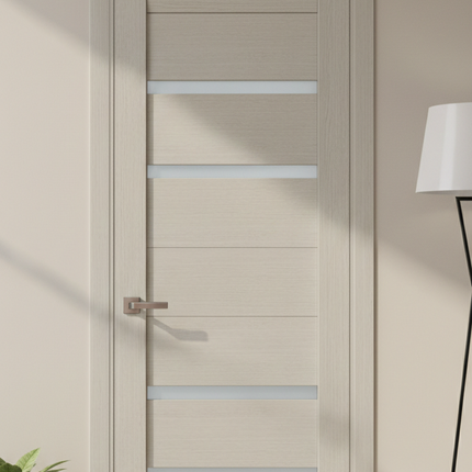Ușă de interior ML-58 cu design geometric și inserții de sticlă