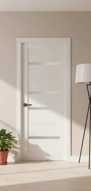 Ușă de interior ML-57 cu 4 inserții de sticlă și design modern