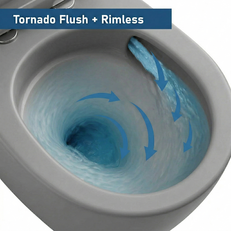 Vas WC Suspendat Rimless – Light Grey Matt