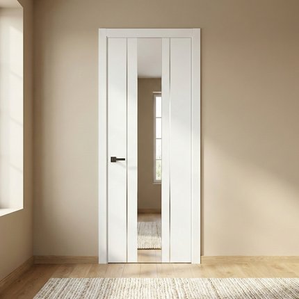 Ușă de interior PL-29 – design vertical cu oglindă/sticlă aplicată