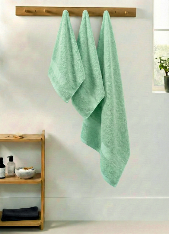 Set 3 prosoape baie, bumbac 100%, ACVAMARIN, 75×150 cm + 40×80 cm + 50×80 cm