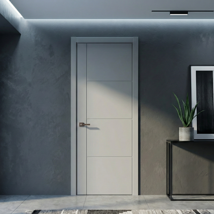 Ușă de interior ST-15 – Geometrie modernă cu linii verticale și orizontale