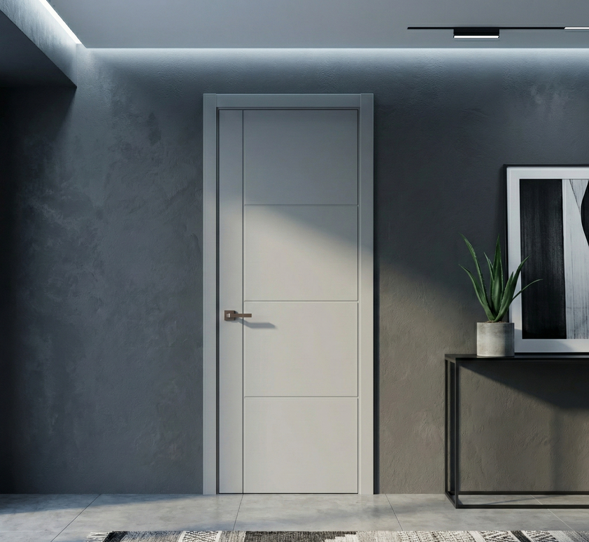 Ușă de interior ST-15 – Geometrie modernă cu linii verticale și orizontale