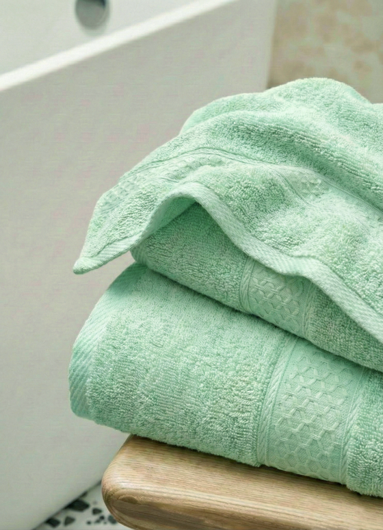 Set 3 prosoape baie, bumbac 100%, ACVAMARIN, 75×150 cm + 40×80 cm + 50×80 cm