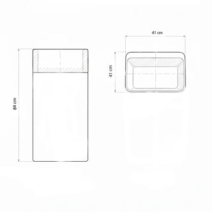 Lavoar freestanding ceramic H15-CUG01-M – design pătrat marmorat