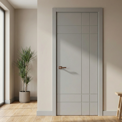 Ușă de interior ST-19 – Design minimalist cu linii gravate