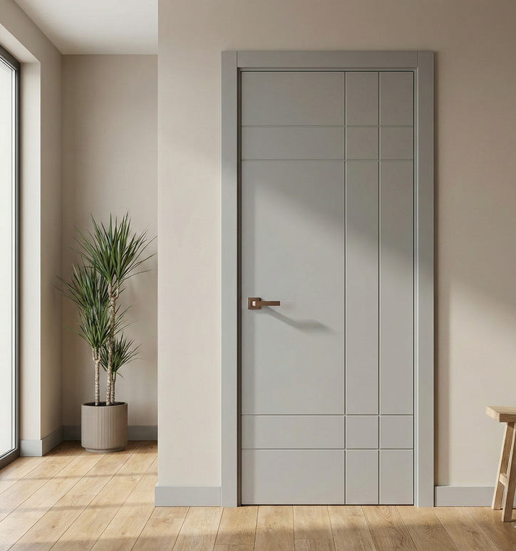 Ușă de interior ST-19 – Design minimalist cu linii gravate