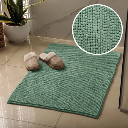 Covoraș baie din chenilia fină, strat antiderapant, 45×70 cm, Verde menta