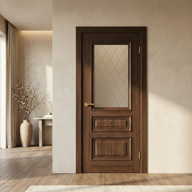 Ușă interior San Marco European Chestnut cu sticlă