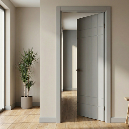 Ușă de interior ST-19 – Design minimalist cu linii gravate