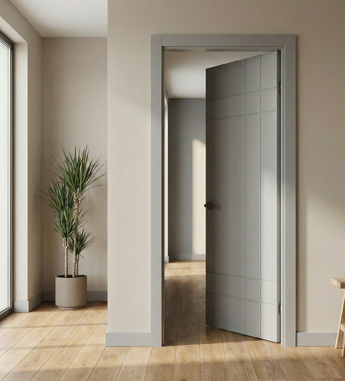 Ușă de interior ST-19 – Design minimalist cu linii gravate