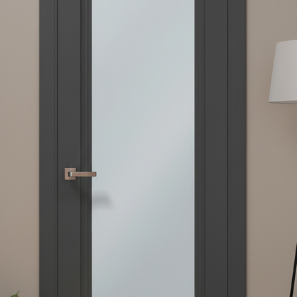 Ușă de interior ML-715 – Cu sticlă satinată centrală, elegantă și luminoasă