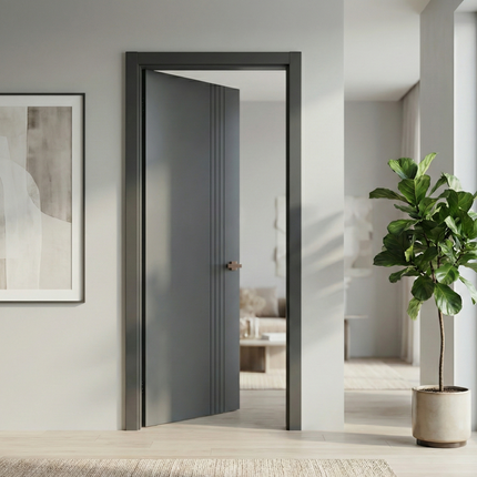 Ușă de interior ST-18 – Design vertical modern cu linii accentuate