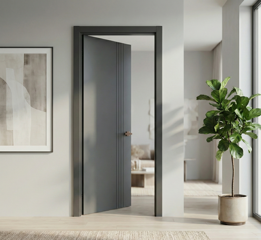 Ușă de interior ST-18 – Design vertical modern cu linii accentuate