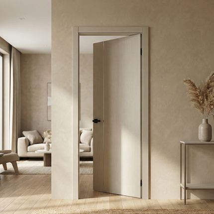 Ușă de interior PL-31 – design minimalist cu inserție verticală din aluminiu