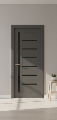 Ușă de interior ML-16 cu design asimetric și sticlă satinată laterală