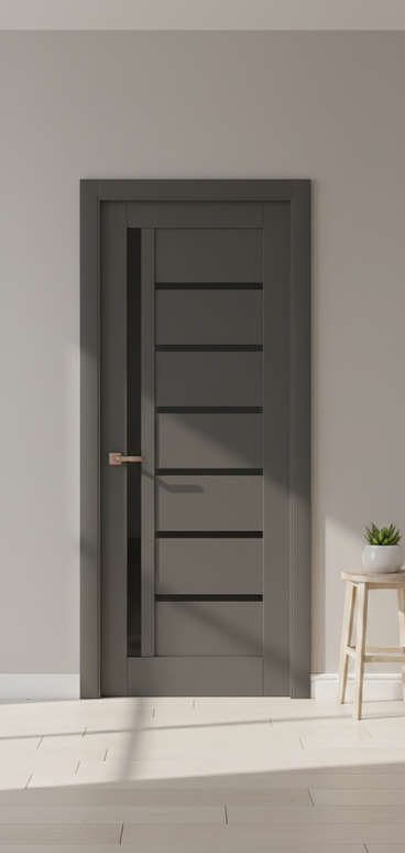 Ușă de interior ML-16 cu design asimetric și sticlă satinată laterală