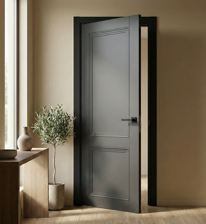 Ușă de interior T-14-design cu panouri frezate