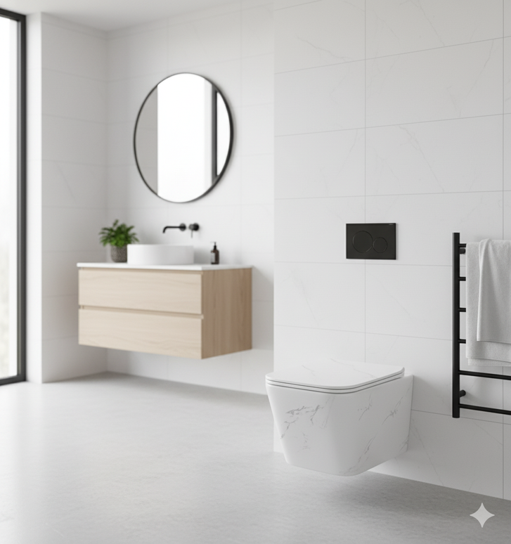 Vas WC Calacatta White