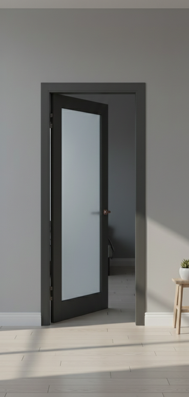 Ușă de interior ML-00 cu sticlă mată satinată
