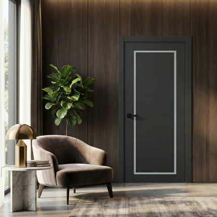 Ușă de interior T-18 cu chenar din sticlă, design modern elegant