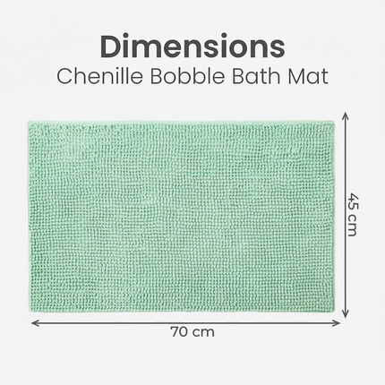Covoraș baie din chenilia fină, strat antiderapant, 45×70 cm, Verde menta