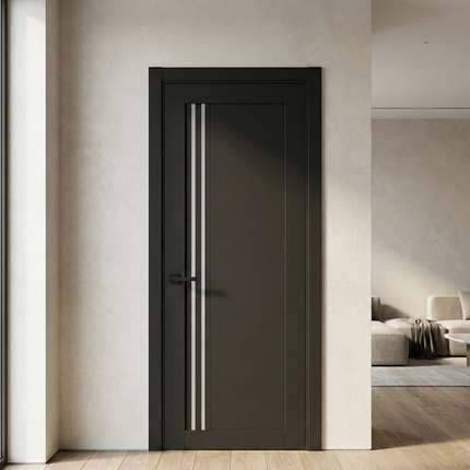 Ușă de interior T-09-cu inserții verticale din sticlă