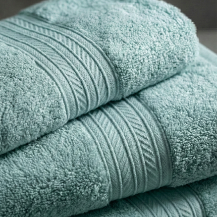 Set prosoape premium 4 piese, baie + mâini, 100% bumbac, turcoaz