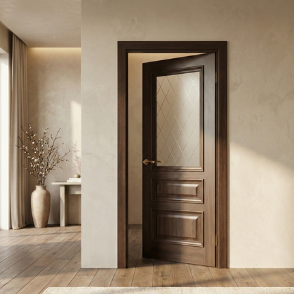 Ușă interior San Marco European Chestnut cu sticlă