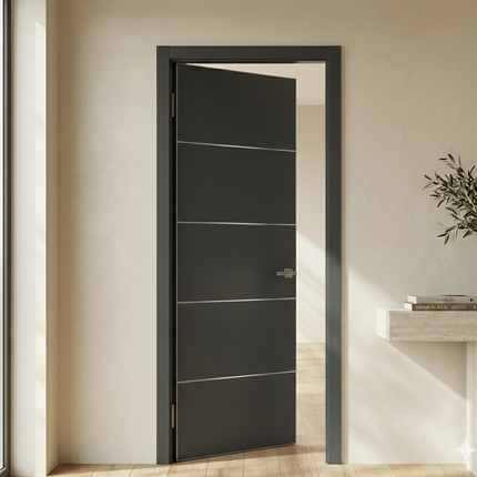 Ușă de interior PL-02 – design modern cu inserții metalice