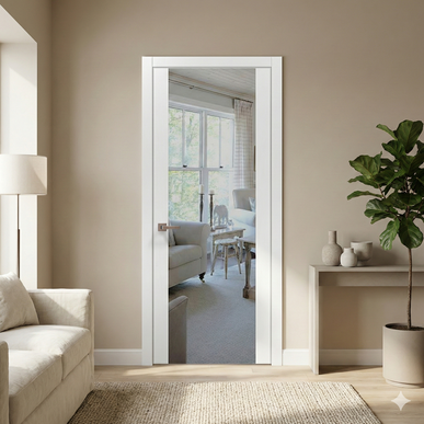 Ușă interior PL-01 / PL-14– Design minimalist, eleganță maximă oglindă pe o parte plină pe partea opusa