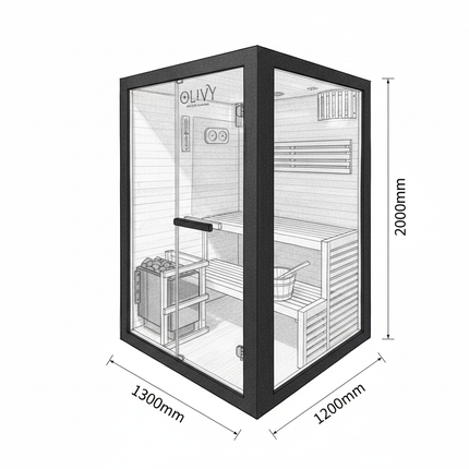 Saună finlandeză din lemn Hemlock pentru 2-3 persoane – Premium Home Spa