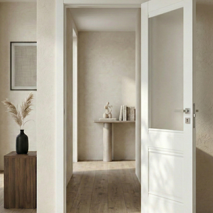 Ușă interior Valencia G White Silk Mat-Sticlă satinată