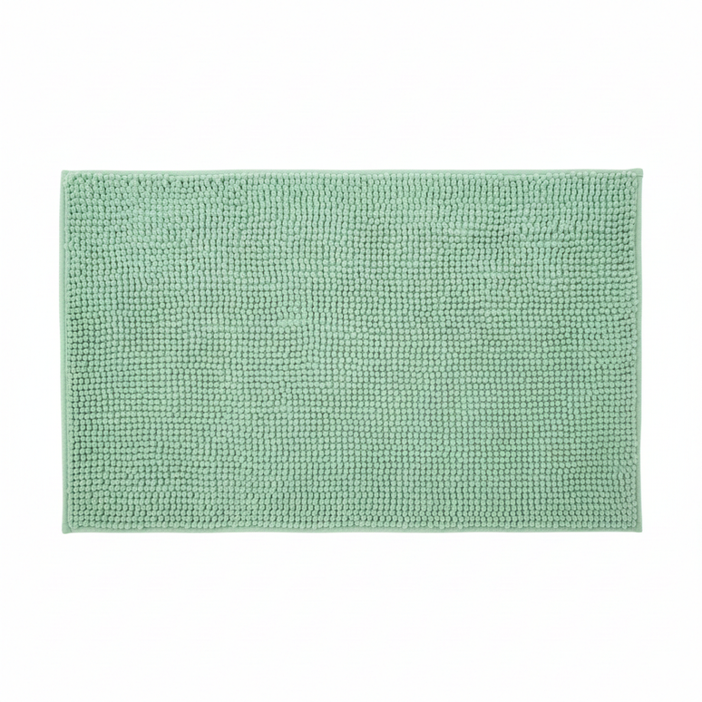 Covoraș baie din chenilia fină, strat antiderapant, 45×70 cm, Verde menta