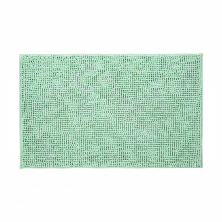 Covoraș baie din chenilia fină, strat antiderapant, 45×70 cm, Verde menta
