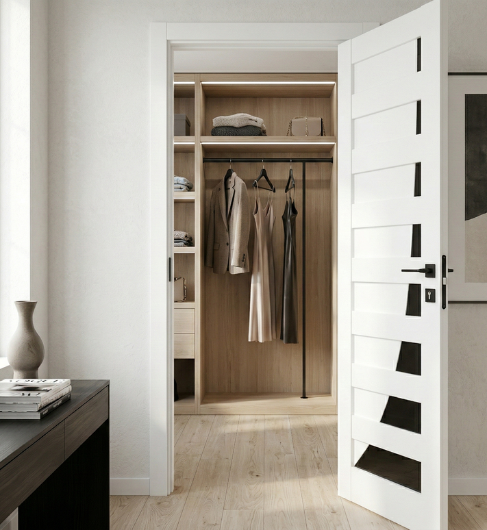 Ușă interior Paris Pearl Ash – cu sticlă negră