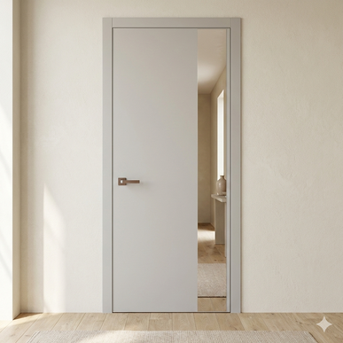 Ușă de interior PL-05 – design modern cu panou lateral din sticlă/oglindă