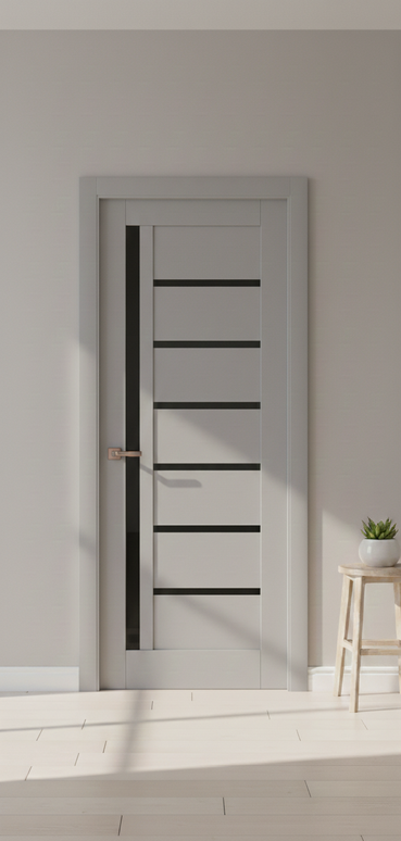 Ușă de interior ML-16 cu design asimetric și sticlă satinată laterală