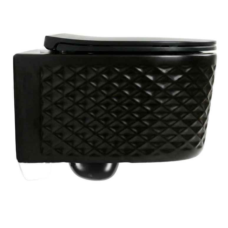 Vas WC Suspendat Rimless – Negru Mat Diamond 3D