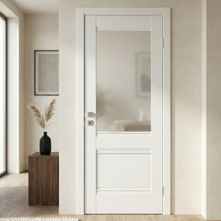 Ușă interior Valencia G White Silk Mat-Sticlă satinată