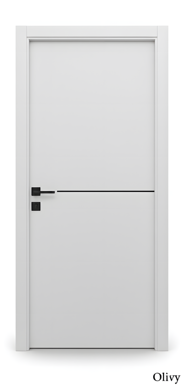 Ușă de interior JY-006 alb mat cu inserție neagră