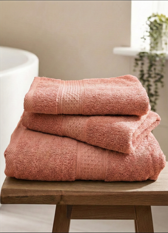 Set 3 prosoape baie, bumbac 100%, CORAI, 75×150 cm + 40×80 cm + 50×80 cm