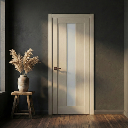 Ușă de interior ML-01 cu sticlă satinată centrală, design minimalist